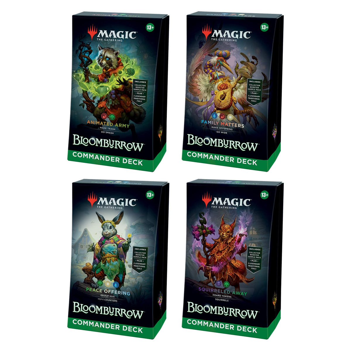 Magic: The Gathering Bloomburrow Commander Deck Bundle - Includes All 4 Decks